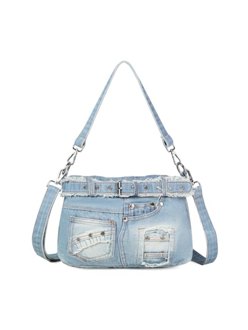 Denim Crossbody Bag Small Denim Purse Adjustable Strap Women Handbag